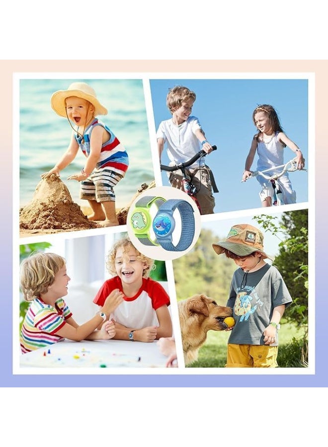 Ecosystem Bracelet Kids For AirTags Children's Waterproof, Anti-Lost & Anti-Scratch Protection Compatible with Airtags Bracelet for Kids, Nylon Strap Case Holder Case Toddler (blue shark) - Image 2